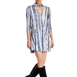 Blue and White Women's Tunic Top